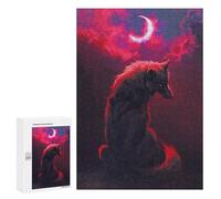 300 PCS Puzzles pour Adultes Wolf Under The Blood Moon Analyse Et Logique du Jeu De Puzzle Familial Interaction Parent-Enfant 300 PCS