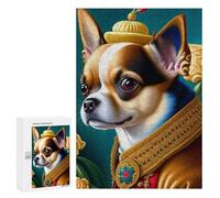 300 PCS Puzzles Royal Chihuahua Portrait Puzzles pour Adolescents Découpe De Précision Activités Amusantes À La Maison Jeu Stimulant Et Jeux en Famille 300 PCS