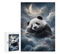 300 PCS Puzzles Sleeping Panda in Clouds -4 Puzzles pour Adolescents : Amusants Et Humoristiques ! Chaque Pièce Est Unique - Jouets Éducatifs