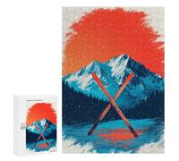 300 PCS Puzzles Snowy Mountain Ski Adventure -2 Puzzles pour Adolescents : Amusants Et Humoristiques ! Chaque Pièce Est Unique - Jouets Éducatifs