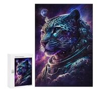 300 PCS Puzzles Space Leopard Astronaut Art Print Puzzles pour Adolescents : Amusants Et Humoristiques ! Chaque Pièce Est Unique - Jouets Éducatifs