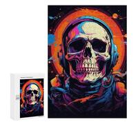 300 PCS Puzzles Space Skull Art Print Puzzles pour Adolescents : Amusants Et Humoristiques ! Chaque Pièce Est Unique - Jouets Éducatifs