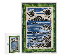 300 PCS Puzzles Tropical Island Landscape with Palm Trees Puzzles pour Adolescents Découpe De Précision Activités Amusantes À La Maison Jeu Stimulant Et Jeux en Famille 300 PCS