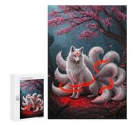 300 PCS Puzzles White Kitsune Fox Puzzles pour Adultes Jouets Anti-Stress Vacances À La Maison Passer Le Temps Interaction Parent-Enfant 300 PCS