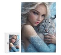 300 PCS Puzzles Winter Fantasy with Lynx-1 Puzzles pour Adolescents : Amusants Et Humoristiques ! Chaque Pièce Est Unique - Jouets Éducatifs