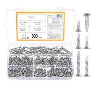 300 PcsVis Autoforeuse Metal, M4,2 Vis Autoperforante,vVis Autotaraudeuses Inox, vVis à tôle, Vis Autoperceuses pour Bac Acier, Toiture de Tôles Ondulées, métalliques, plastique
