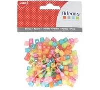 300 perles carrées Alphabet 6 mm - couleurs acidulées - Artemio Multicolore G