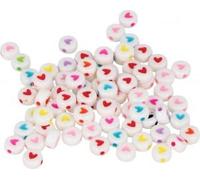 300 Perles Dia. 7 mm Blanc + Cœur Couleurs Marque Craft Consortium