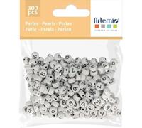 300 Perles Dia. 7 mm Blanc + Figurines Noires de la Marque Craft Consortium