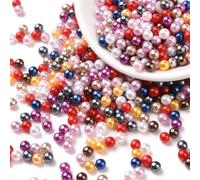 300 PERLES SANS TROU Rondes acrylique Multicolore Nacré 4 mm - Non Percée - Creation Diy