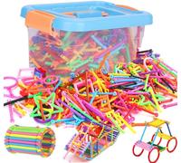 300 Pièces Bloc Jeu De Construction Magnétique Diy Mosaïque Jouet Educatif Assemblage Puzzle Enfant Age3+ Cadeau De Noël Anniversaire Apprendre Couleur Forme Imagination