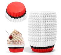 300 Pièces Caissettes à Cupcakes, Polyvalentes Rouges et Blanches pour Muffins Cupcakes Gobelets à Friandises Porte-Cupcakes pour Desserts Bonbons Décoration de Fête d'Anniversaire