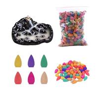 300 pièces Cônesd'Encens,BruleurEncensCascade,Parfum Reflux,Cônesd'EncensàReflux,Cônesd'Encens à Refoulement,EncensCone,avec brûle-encens,Convient pour la Chambre,la Salle de Bain,Le Yoga,etc.