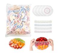 300 pièces Couvre plat elastique réutilisabl, charlotte alimentaire reutilisable, Film Alimentaire transparent pour cons Étiquette