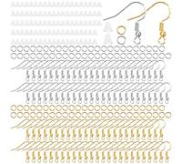 300 Pièces Crochet Boucles D'oreilles, Kit Boucle D'oreille a Fabriquer, Fermoir Boucles D'oreilles, Accroche Boucle D'oreille, Convient Aux Bijoux Bricolage, Argent et Or