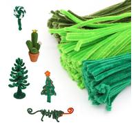 300 Pièces Cure Pipe, Fil Chenille vert,Tiges de Chenille Cure Pipes, Fil de Fer Souple pour Bracelets et Loisirs Créatifs, pour Créer Toutes Sortes D'animaux Travaux Manuels(6mm * 30cm)