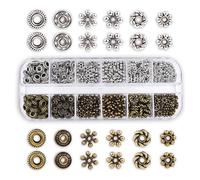 300 Pièces De 6 Perles D'espacement Rétro En Bronze Argenté, Rondelles Métalliques, Accessoires De Bijoux, Utilisés Pour La Fabrication De Bracelets, Colliers Et J