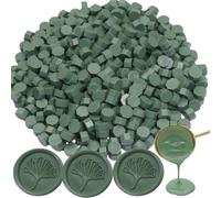 300 pièces de cire à cacheter, perles de cire à cacheter octogonales vert olive pour invitations, cartes, enveloppes, emballages de vin, emballages cadeaux (vert olive)