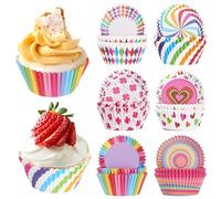 300 PièCes de Moules à Muffins en Papier, Moules à Cupcakes en Papier Arc-En-Ciel, Moules à Muffins pour la Cuisson, Desserts, FêTes, Anniversaires, Mariages