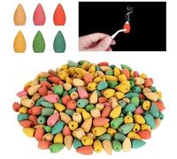 300 Pièces Encens Cone, Mélange Coloré Encens Lavande Jasmin Bois de Santal Rose Osmanthus Senteurs, Encens Naturel Cascade Fontaine, Cone Encens pour La Méditation Soulage L'anxiété