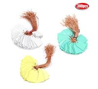 300 pièces étiquette de plante en PVC imperméable réutilisable plantes de jardin étiquette suspendue marqueur de fleur 3.6x2.5 cm blanc jaune vert pour magasin de fleurs de serre