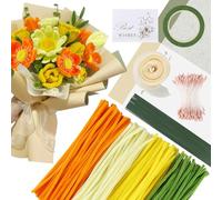 300 Pièces Fil Chenille Bouquet, 4 Couleurs de Loisir Créatif, Cure Pipe pour Bouquets de Tournesols, Projets D'artisanat et de Décoration