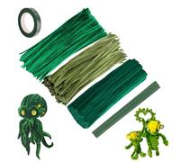 300 Pièces Fil Chenille, Kit Bouquet Cure Pipe Chenille, Creative Fil Chenille, Avec 1Ruban Adhésif De Fleuriste Et 10 Tige Fleur, Pour Décorations Et Artisanat Créatif Creatifs,Diy, 30 * 0.6 Cm