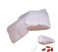 300 Pièces Filtre à Thé, Sachet de Thé 5 x 7 cm avec Cordon de Serrage Sachets The Jetable Blanc, Filtres à thé Vide à Remplir pour Thé en Vrac, Café, épices, Poudre, Herbes