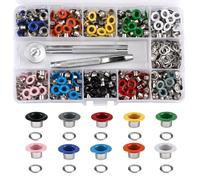 300 Pièces Oeillet Couture, 5mm Oeillets Métalliques avec Outils Oeillet Couture, 10 Couleurs Métal Oeillets, Kit Œillet pour Cuir, Tissu, Ceinture, Vêtements