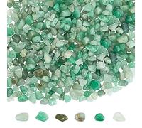 300 Pièces Perles De Pierres Précieuses Gemmes Avec Un Trou Perles De Puce De Pierres Précieuses Aventurine Chip Pour La Fabrication De Bijoux De Collier De Bracelet À Bricoler (vert)