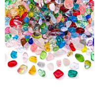 300 Pièces Perles De Pierres Précieuses Gemmes Avec Un Trou Perles De Puce De Pierres Précieuses Aventurine Chip Perles Pour La Fabrication De Bijoux De Collier De Bracelet À Bricoler (Verre coloré)