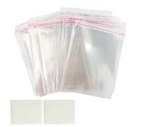 300 Pièces Petit Sac Bonbon Transparent Plastique，Pochette Sachets Cellophane Auto-adhésifs avec étiquettes autocollantes，pour confettis, bijoux, cadeau, poupée