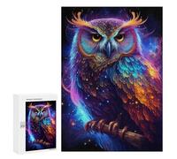 300 pièces Puzzle pour adolescents Coloré Cosmique Hibou Art -1 Puzzle Adolescent Anti-stress Vacances à la Maison Passe-temps Défi éducatif 300 pièces