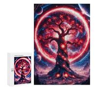 300 pièces puzzles pour adultes Rouge Fantastique Arbre Espace Enigmes pour Adultes : tâches de sport de réflexion, Cadeaux amusants et humoristiques pour les amis et la famille 300 pièces