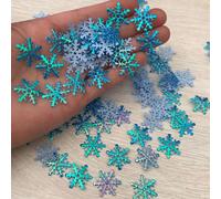 300 pièces/sac Confettis de flocons de neige de 2 cm Frozen Confettis bleus Confettis de flocons de neige Décoration de fête d'anniversaire Wonderland d'hiver, Décoration de Noël Taille UniquePolyéthy