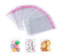 300 Pièces Sachet Plastique Transparent Autocollant, 13 x 20cm Sachets Transparents Pour Biscuits, Transparent OPP Sachet Alimentaire, Sacs de Cellophane Auto-Adhésif, Pour Biscuits, Bonbons, Bijoux