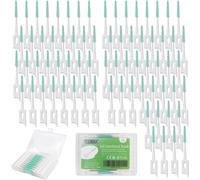 300 Pieces Soft Interdental Brushes,Silicone Toothbrush,Interdental Brushes,Interdental Stick For Cleaning,Dental Brush,Green Colours