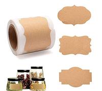 300 Pièces Vintage étiquette Kraft, étiquettes Autocollantes, Étiquettes Adhésives en Papier Kraft, pour Fête Stickers, DIY Emballage, Cadeau, pour Noël et Halloween