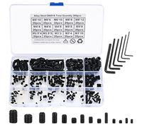 300 Pièces Vis Sans Tête Hexagonale, Kit de Acier Carbone Douille Visser-pointeau avec Entraînement Hexagonal Interne, M2.5/M3/M4/M5/M6/M8 Vis de Poignée de Porte