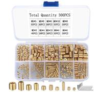 300 Pièces Vis Sans Tête Hexagonale, M3/M4/M5/M6/M8 Vis Pointeau Poignée de Porte, Vis Allen, Vis de Fixations Filetée Internes pour Poignées de Porte, avec 5 Pcs Clé Allen