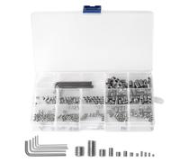 300 PiècesVis Sans Tête, M3 M4 M5 M6 M8 Vis Poignée de Porte, Vis Poignées de Portes en Acier Inoxydable, Visserie Inox à Tête Hexagonale pour Visser Pointeau Poignées de Portes, avec Clés, Argenté