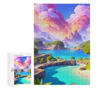 300 puzzles pour adolescents Island Paradise with Vibrant Sky Puzzle pour adultes jeux de famille, cadeau d'anniversaire, amusement pour les activités domestiques, 300 pièces