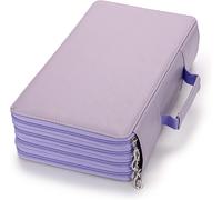 300 Slots Pu Leather Pencil Case Large Capacity For Amateur Or Draftsman, Purple, Pencil Case
