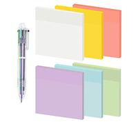 300 Sticky Notes Transparent,76 * 76mm Transparent Sticky Notes,Notes Autocollantes Transparentes, Blocs-notes Autocollants,Apier de Notes Réutilisable,Super Sticky Notes pour Maison