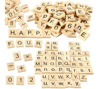 300 Tuiles de Lettre en Bois, Majuscules Jouet Éducatif, Artisanat avec Numéros, pour Travaux Manuels,Cadeau,étude,Orthographe