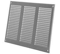 300 x 200 mm / 30 x 20 cm - Grille de ventilation grise avec moustiquaire - Applications de ventilation - Couverture de ventilation intérieure et extérieure - Conception à lamelles.