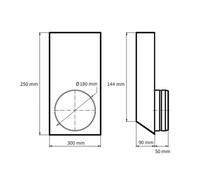 300 x 90 mm Conduit plat Pièce de transition L-forme à Rond Ø 180