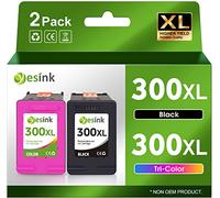 300 XL Remplacement pour Cartouche HP 300 300 XL HP 300 Lot de 2 Cartouches d'encre Noir et Trois Couleurs Cartouche Encre HP 300 avec PhotoSmart C4600 C4680 C4780 C4783 (1 Noir, 1 Trichrome)
