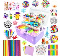 3000 Activites Manuelles pour Enfants Kit Bricolage Enfant Boîte bricolage Pipe Cleaners pour Enfants de 4-6 6-8 8-12 ans Activite Enfant Ensemble de Matériel Jouet Cadeau pour Filles Garçons, Violet
