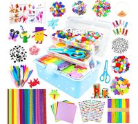 3000 Activites Manuelles pour Enfants Kit Bricolage Enfant Boîte bricolage Pipe Cleaners pour Enfants de 4-6 6-8 8-12 ans Activite Enfant Ensemble de Matériel Jouet Cadeau pour Filles Garçons,Bleu